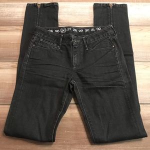 Earnest Sewn Harlan black skinny jeans w/ankle zippers Sz 26